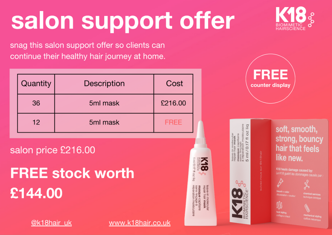 K18 Salon Support Offer